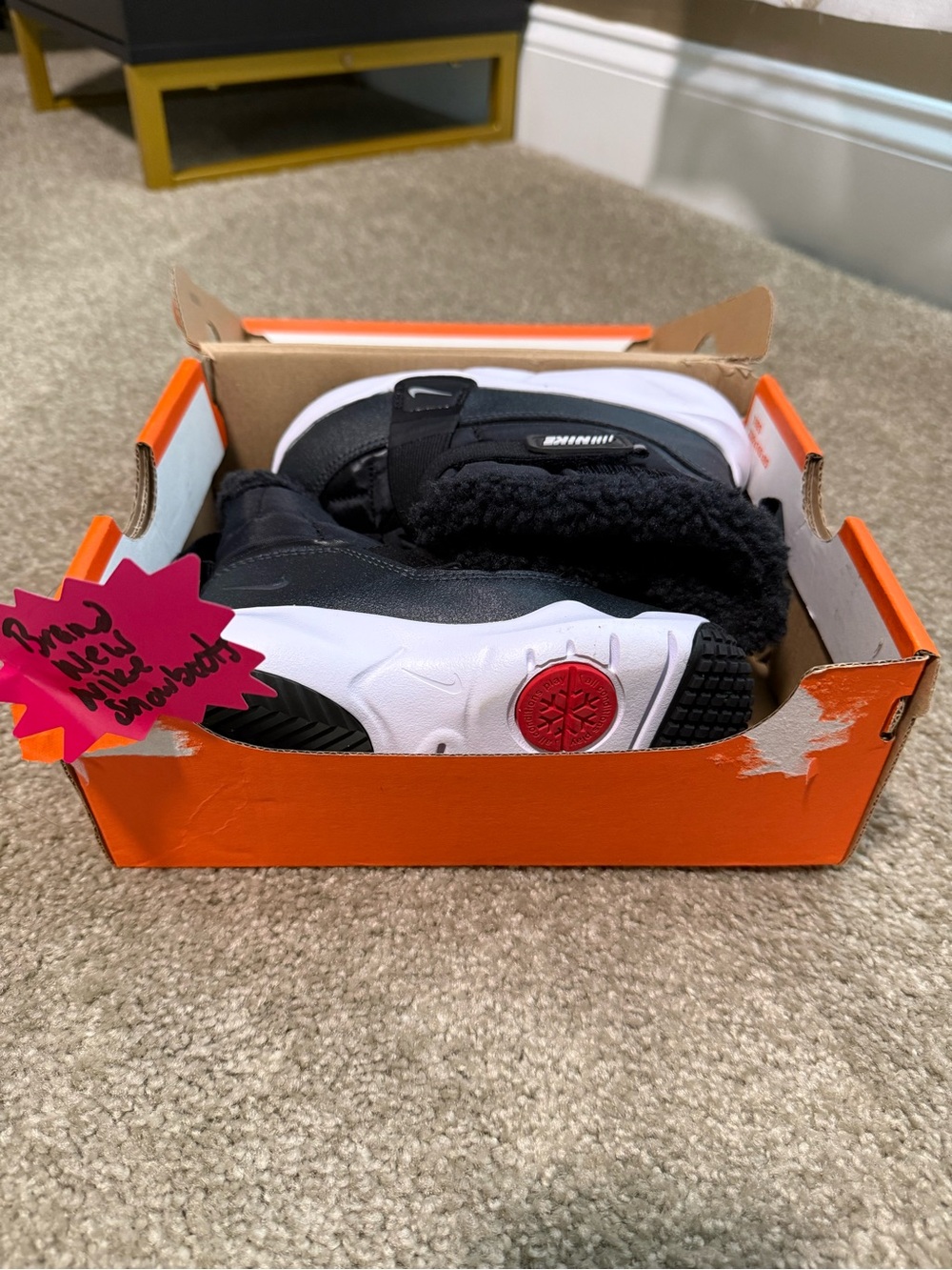 Nike Kids Black and White Strap Boot Sneakers - Picture 2 of 10